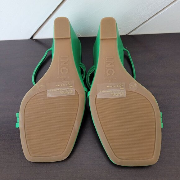 NEW I.N.C. International Concepts Womens Eiana Toe-Ring Wedge Green Smooth 9M - Picture 7 of 8